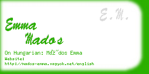 emma mados business card